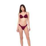Bikini Satin Bordeaux - Super Push Up Ariel & Brasiliana Alexia